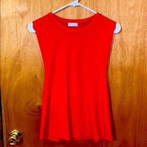 Red Cotton Sleeveless Tank